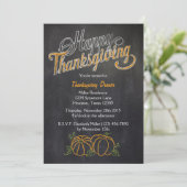 Invitation Citrouille Chalkboard Thanksgiving Dîner Invitatio (Debout devant)