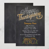 Invitation Citrouille Chalkboard Thanksgiving Dîner Invitatio (Devant / Derrière)