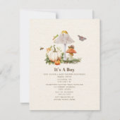 Invitation Citrouille Champignons Woodland Insectes Baby show (Devant)