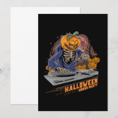 Invitation citrouille chef halloween dj dans la soirée musica (Devant / Derrière)