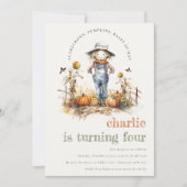 Invitation Citrouille Chic Chic Scarecrow Harvest Anniversair (Devant)
