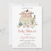 Invitation Citrouille chic élégant, Baby shower de fleurs (Devant)
