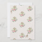 Invitation Citrouille chic élégant, Baby shower rose Roses (Dos)