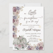 Invitation Citrouille chic Rose Baby shower Fleurs (Devant)