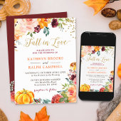 Invitation Citrouille chute en amour Botanique Floral Mariage