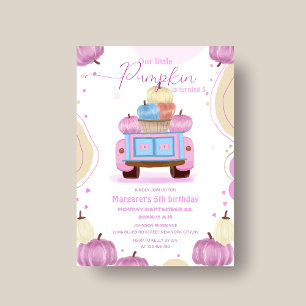 Invitation citrouille coloré élégant anniversaire enfant Invi