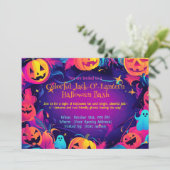 Invitation đCitrouille ColorĂ©e Halloween FĂȘte (Debout devant)