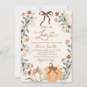 Invitation Citrouille Coquette Fall in Love Automne Fleur sau (Devant)