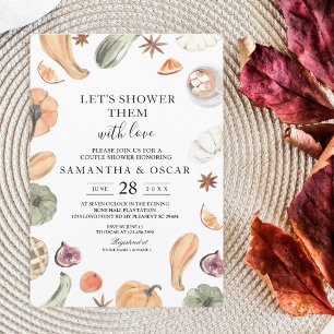 Invitation Citrouille couleur d'aquarelle tendance Vibes d'