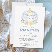 Invitation Citrouille Couples Boys Baby shower bleu