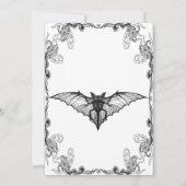 Invitation citrouille crâne floral halloween douche nuptiale (Dos)