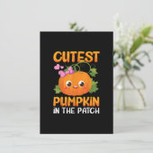 Invitation Citrouille Cutest Dans Le Patch Drôle Halloween Me (Debout devant)