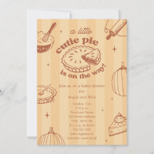 Invitation Citrouille Cutie Pie Automne Baby shower neutre