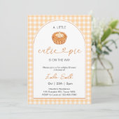 Invitation Citrouille Cutie Pie Automne En vichy Baby shower (Debout devant)