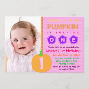 Invitation Citrouille d'anniversaire