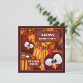 Invitation Citrouille d'anniversaire d'Halloween Patch Kid's (Debout devant)