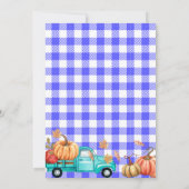 Invitation Citrouille d'anniversaire Paillettes dorées Thème  (Dos)