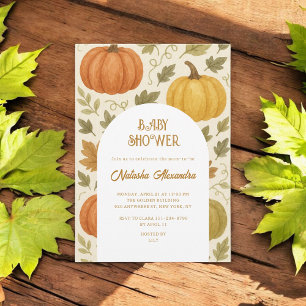 Invitation Citrouille d'aquarelle automne automne Baby shower