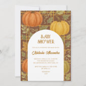 Invitation Citrouille d'aquarelle automne automne Baby shower (Devant)