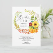 Invitation Citrouille d'aquarelle Automne Fête des mariées de (Debout devant)