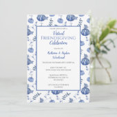 Invitation Citrouille d'aquarelle bleu Virtual Friendsgiving (Debout devant)