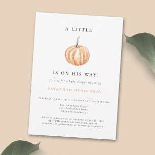 Invitation Citrouille d'aquarelle d'automne Baby shower orang