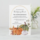 Invitation Citrouille d'aquarelle de Thanksgiving (Debout devant)