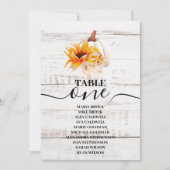 Invitation Citrouille d'aquarelle en bois blanc rustique (Devant)