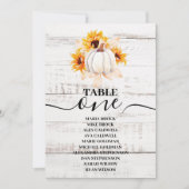 Invitation Citrouille d'aquarelle en bois blanc rustique Sunf (Devant)