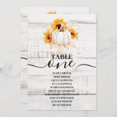 Invitation Citrouille d'aquarelle en bois blanc rustique Sunf (Devant / Derrière)