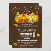 Invitation Citrouille d'aquarelle et feuilles de automne sais (Devant / Derrière)