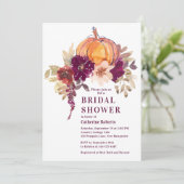 Invitation Citrouille d'aquarelle florale de Bourgogne I (Debout devant)