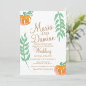 Invitation Citrouille d'aquarelle Illustration Mariage de ver (Debout devant)