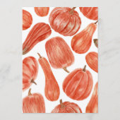 Invitation citrouille d'aquarelle "un" 1er anniversaire (Dos)