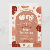 Invitation Citrouille d'arc rétro Onederful 1er anniversaire (Devant)