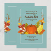 Invitation Citrouille d'Automne (Devant / Derrière)