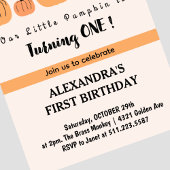 Invitation Citrouille d'automne à un Halloween 1er anniversai