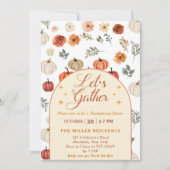 Invitation Citrouille d'automne, assemblons-nous pour le dîne (Devant)