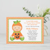 Invitation Citrouille d'automne Baby shower (Debout devant)