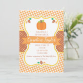 Invitation Citrouille d'automne Baby shower (Debout devant)