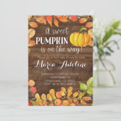 Invitation Citrouille d'automne Baby shower (Debout devant)