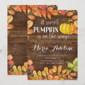 Invitation Citrouille d'automne Baby shower (Devant / Derrière)