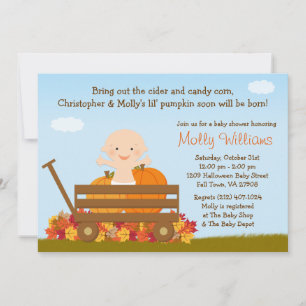 Invitation Citrouille d'automne Baby shower