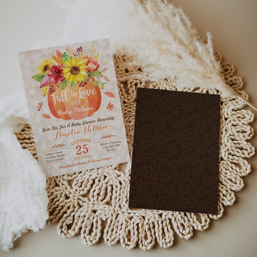 Invitation Citrouille d'automne Baby shower
