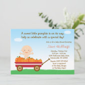 Invitation Citrouille d'automne Baby shower (Debout devant)