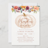 Invitation Citrouille d'automne Baby shower bébé fille (Devant)