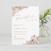 Invitation Citrouille d'automne Baby shower Boho Pampas (Debout devant)