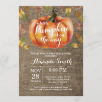 Invitation Citrouille d'automne Baby shower Burlap