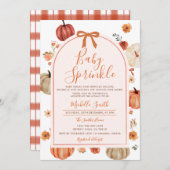 Invitation Citrouille  d'automne Baby shower d'automne (Devant / Derrière)