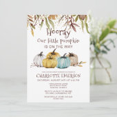Invitation Citrouille d'automne Baby shower d'automne (Debout devant)